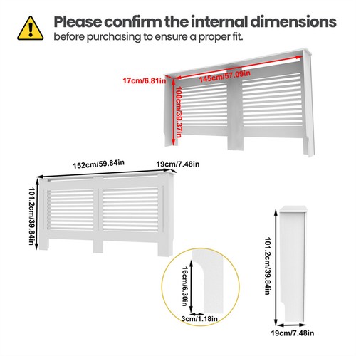 100cm high radiator cover - 100cm,